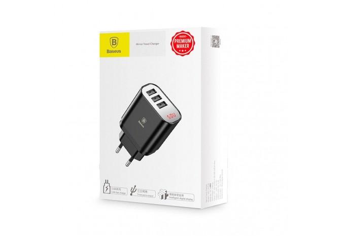 Зарядка USB сетевая для iPhone Baseus Mirror Travel Charger 3USB CCALL-BH01